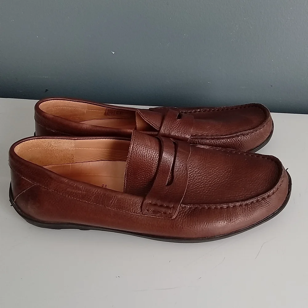 Samuel Hubbard Penny Loafers Brown Leather Comfort‎ Shoes Men Sz 11.5